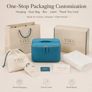 <span class=keywords><strong>Sac</strong></span> cosmétique en cuir vegan Yiku, texture grainée, portable, organiseur de maquillage de voyage avec poignée, fermeture à glissière, étui de beauté pour femmes - Product Image 3