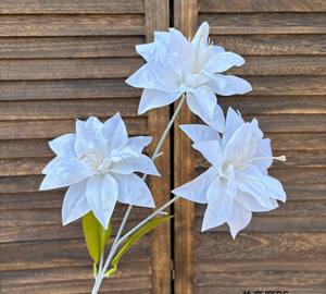 Venta al por mayor <span class=keywords><strong>de</strong></span> 3 cabezas artificiales <span class=keywords><strong>de</strong></span> seda tacto <span class=keywords><strong>Real</strong></span> Flor <span class=keywords><strong>de</strong></span> lirio blanco rosa para fiesta en casa Hotel boda decoración mesa <span class=keywords><strong>Centro</strong></span> pieza - Product Image 6