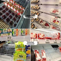 Nouveau supermarché rideau d'air armoire présentoir Transparent épissage échelle fruits accessoires congélateur présentoir biseau en plastique