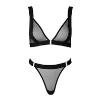 Grand string ensemble de sous-vêtements pour femmes soutien-gorge réglable en maille respirante à bouton unique pour femmes