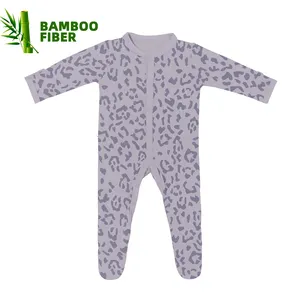 Pyjamas en bambou imprimés personnalisés pour enfants enfants garçons body mignon vêtements de nuit pour bébés filles barboteuse