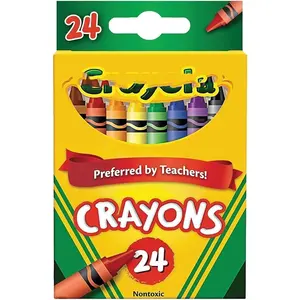 24-Packs in a Box 24 Classic Colors Per Box For Kids School Assorted Colours Crayons