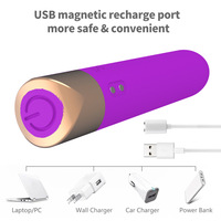 Wiederaufladbarer USB-Vibrator mit starker Vibration, IPX7 wasserdicht, Silikon-Bullet-Vibrator in Lippenstiftform, leise, tragbar, Taschenformat, Sexspielzeug für Erwachsene