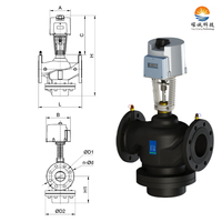 Vanne de régulation indépendante de la pression pour système hydronique à économie d'énergie DN50-250 0(2)~10VDC/0(4)~20mA avec corps en fonte ductile