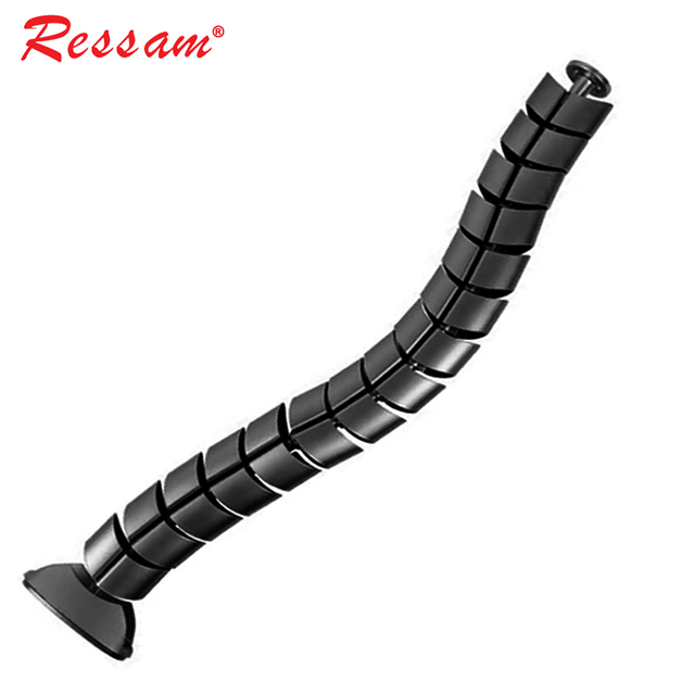Ressam Office Height Adjustable ABS Plastic Under Desk Cable Spine Tray Snake Wire Management