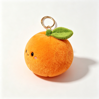 Breloque en peluche orange personnalisée en forme de dessin animé, vente en gros, jouets porte-clés en peluche personnalisés, pendentif de sac à dos en peluche douce en forme de fruit