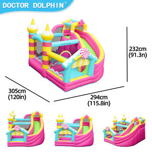 Надувной батут-горка «Доктор Дельфин» для дома и улицы, комбо-комплект, ткань Оксфорд 420D+840D, вместимость 3 человека - Product Image 2