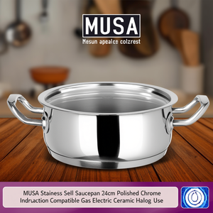 Casseruola Inox (24cm) MUSA Cromo lucido V320572CA24 - Product Image 3