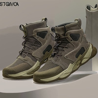 Botte de protection de sécurité légère et haute pour hommes Chaussures de travail transfrontalières anti-rayures résistantes à l'usure Style basket-ball
