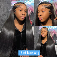 Perruques Lace Front 13x4 13x6 en Cheveux Humains Brésiliens Remy Lisses HD 200% de Haute Qualité, Nœuds Blanchis avec Cheveux Corporels
