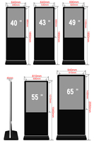 Afficheur numérique LCD sur pied pour publicité intérieure de 43 pouces, écran tactile Android