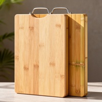 Planche à découper en bambou écologique créative de 40 cm, rectangulaire, antibactérienne, avec trou de suspension