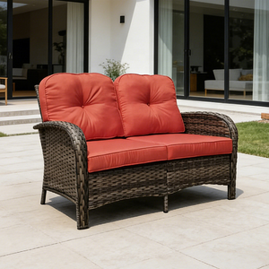 Canapé-lit en rotin PE à prix abordable, idéal pour l'extérieur, avec coussins résistants aux intempéries – Vente chaude directe usine - Product Image 1