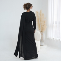 Robe Abaya asymétrique drapée tendance 2026 pour femme, tenue décontractée islamique pour femme musulmane, vêtements quotidiens et de soirée pour femme