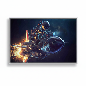 Stellar Personalized Astronaut Canvas Art: Space Print, Gold <b>Frame</b>,WHITE FRAMED CANVAS - Product Image 2
