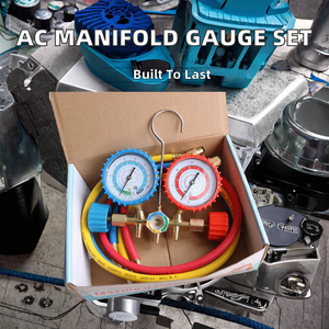 ชุดเกจวัดแรงดันทองเหลืองสำหรับน้ำยาทำความเย็น R22 R134a R12 R404a ระบบปรับอากาศ HVAC สำหรับบริการเติมน้ำยาและวินิจฉัย  0-35MPa - Product Image 2