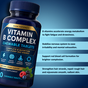 Suplemento Masticable con Sabor a Bayas y Complejo <span class=keywords><strong>B</strong></span>, Vitaminas <span class=keywords><strong>B</strong></span> Activas para Reparar el Cabello y Rejuvenecer la Piel, Apoyo Nutricional, Venta al Por Mayor - Product Image 5