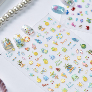 Pegatinas <span class=keywords><strong>de</strong></span> <span class=keywords><strong>Uñas</strong></span> 5D TSZS con Diseño <span class=keywords><strong>de</strong></span> Playa, Océano y Mar, Lindas Calcomanías Adhesivas para <span class=keywords><strong>Uñas</strong></span> con Dibujos Animados <span class=keywords><strong>de</strong></span> Peces, Delfines, Frutas, Helados y Conchas - Product Image 3