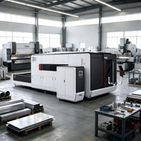 Découpeuse laser fibre CNC à couverture intégrale 3015 avec table d'échange, 3kW 20kW, pour fabrication de tôles métalliques, refroidissement par eau, automatique, IA