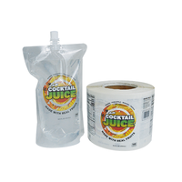 Étiquette de boisson personnalisée en vinyle imperméable et résistante à l'huile, impression transparente, autocollant transparent