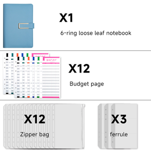 LABON A6 raccoglitore riutilizzabile pianificatore di bilancio con tasca a cerniera in pelle per busta di cassa per Notebook Tracker organizzatore organizzatore organizzatore - Product Image 6