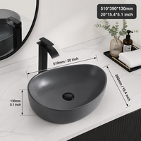 Lavabo en céramique compact de haute qualité, gris mat, pour petite salle de bain
