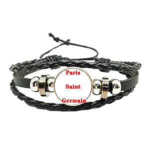 กำไลข้อมือแฟชั่นแฟชั่นหนังสังเคราะห์ปรับได้ประดับอัญมณีสำหรับแชมป์ฟุตบอลยุโรป - Product Image 3