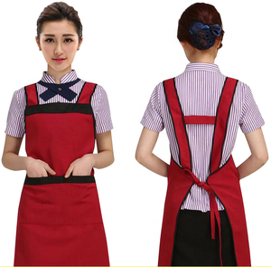 OEM Personnalisé Imprimé Logo Tissu Polycoton Tablier Pour La Cuisine