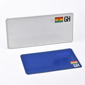 Fábrica al por mayor diseño personalizado lámina reflectante en relieve de aluminio en blanco Ghana placa de matrícula de coche