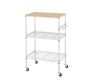 Adjustable Height Heavy Duty Multi-Function Stainless Steel Kitchen <b>Wire</b> <b>Basket</b> Trolley - Product Image 4