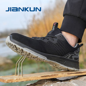 Chaussures de sécurité JIANKUN légères en acier, anti-écrasement, antidérapantes, durables, respirantes en maille + cuir microfibre, imperméables pour hommes - Product Image 4
