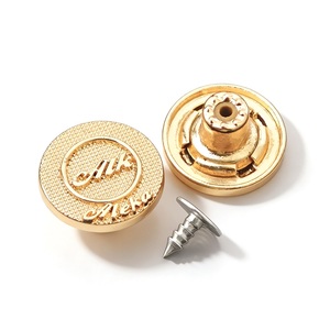 Golden Plating Jeans <b>Buttons</b> and Rivets Zamac Custom Brand Logo Pattern Jacket gold metal <b>buttons</b> for Jeans Denim Clothing - Product Image 5