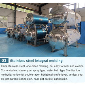 Máquina de proceso de alimentos de autoclave Horizontal, bolsa de esterilización a presión, bote esterilizador de Metal <span class=keywords><strong>para</strong></span> botella de plástico - Product Image 6