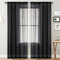 Rideaux en voile turc prêts à poser 100 x 250 cm, poche à tringle, luxe, blanc, transparent, rideau d'événement, certifié OEKO-TEX, occultant, isolant