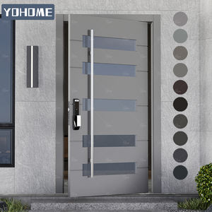 Royaume-Uni Portes d'entrée extérieures sur mesure de haute qualité avec panneau de verre Portes d'entrée en aluminium Porte d'entrée en aluminium gris <span class=keywords><strong>anthracite</strong></span> - Product Image 2