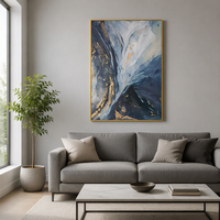 Peinture murale décorative personnalisée pour hôtel, peinture murale moderne peinte à la main, texture 3D en feuille d'or, peintures à l'huile abstraites sur toile