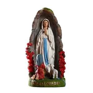 Estátua católica de Nossa Senhora de Lourdes de 8 polegadas, figura de oração da Virgem Maria, decoração de casa religiosa católica