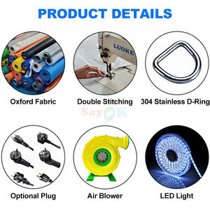 Sayok Tente <span class=keywords><strong>tunnel</strong></span> gonflable <span class=keywords><strong>de</strong></span> luxe à éclairage LED Tente gonflable blanche pour fête événementielle - Product Image 6