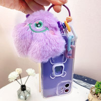 Porte-clés en peluche douce de dessin animé Little Monster, figurine mignonne et amusante pour femme, cadeau, breloque pour sac à dos, pendentif de sac, accessoire