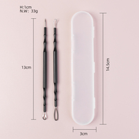 Personnalisation professionnelle en acier inoxydable outil d'extraction de points noirs extracteur noir bouton popper trousse à outils outils de beauté