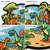 Patch brodé personnalisé thermocollant pour vêtements, applique mignonne dinosaure de dessin animé à coudre pour vestes, chapeaux et sacs à dos d'enfants et garçons