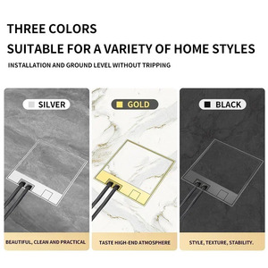 工場価格 ブラック フロアボックス コンセント 隠し型 ホームデコレーション 英国/米国/欧州/ブラジル/フランス規格 電源USB <span class=keywords><strong>RJ45</strong></span>ソケット内蔵 130mm - Product Image 4