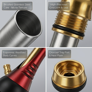 En gros, Modèle S Nouveau Design, Ensemble Chicha S en Acier Inoxydable, Série Narguilé Chicha Russe, <span class=keywords><strong>Tige</strong></span> de Chicha - Product Image 4