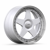 Jantes en alliage d'aluminium forgées sur mesure à 5 branches, argentées et à lèvre polie, 19, 20, 21 pouces, 5x120 pour Range Rover