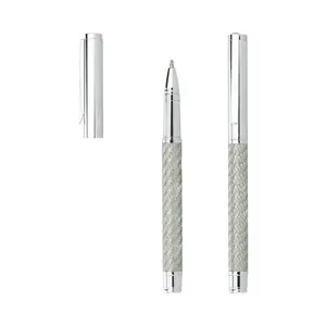 Gegraveerde Logo Slanke Koolstofvezel Metalen Balpen Luxe Merken Corporate Geschenk Pen Souvenir Pen