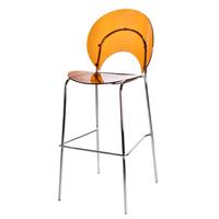 Tabouret de bar élégant à hauteur de comptoir, tabouret de bar en acrylique avec pieds en métal pour la décoration de bar à domicile et de restaurant