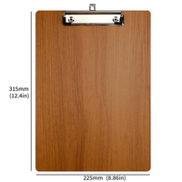 Portapapeles de MDF con Diseño de Madera, Tamaño A4, Tablero de Escritura para Oficina, Clip Metálico, Portapapeles de Tablero Duro para Documentos, para la Escuela y Negocios
