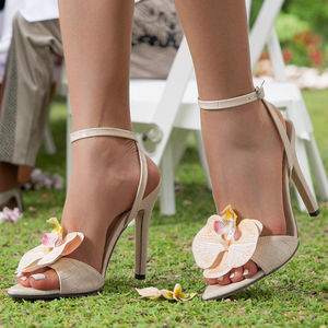 SHIKOL Women's Party Shoes Apricot High <strong>Heels</strong> <strong>Sandals</strong> Factory Wholesale <strong>Low</strong> MOQ Fashion Flower <strong>Evening</strong> Women's High <strong>Heels</strong> - Product Image 6