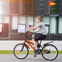 2 jeux de drapeaux de sécurité en fibre de verre robuste réglables Bande réfléchissante étanche pour guidon de vélo américain