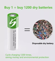 SMARTOOOLS Baterai Lithium-Ion AA Isi Ulang Tipe-C 1.5V 4 Buah 2600mWh Kabel Pengisi Daya Tipe-C untuk Garansi 2 Tahun Stok Tersedia